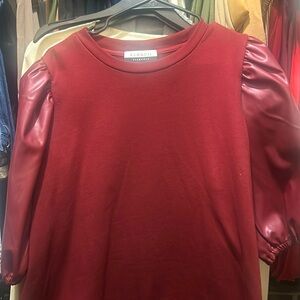 Eloquii knot/faux leather shirt